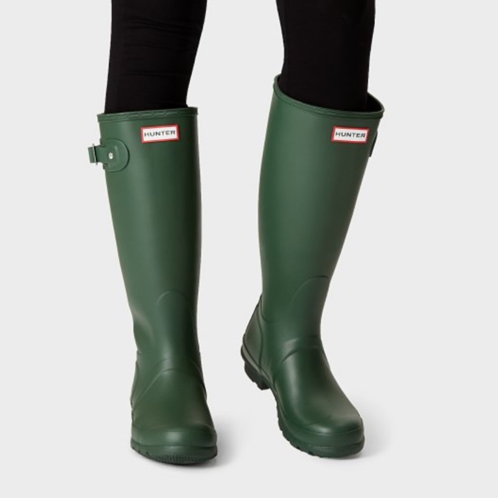 Hunter green hunter rain boots